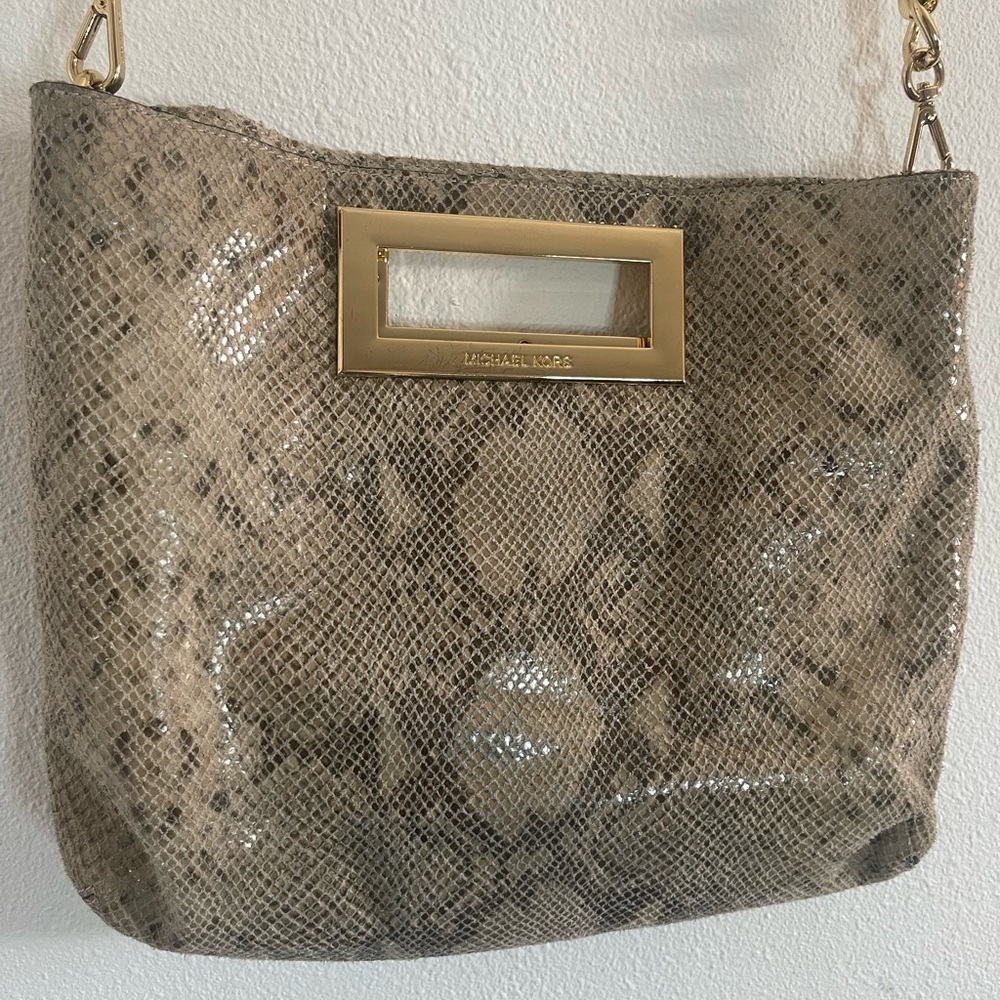 Michael Kors Large Snakeskin Berkeley Clutch - image 4